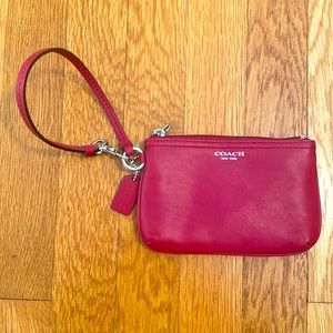 Little red Coach clutch or wristlet